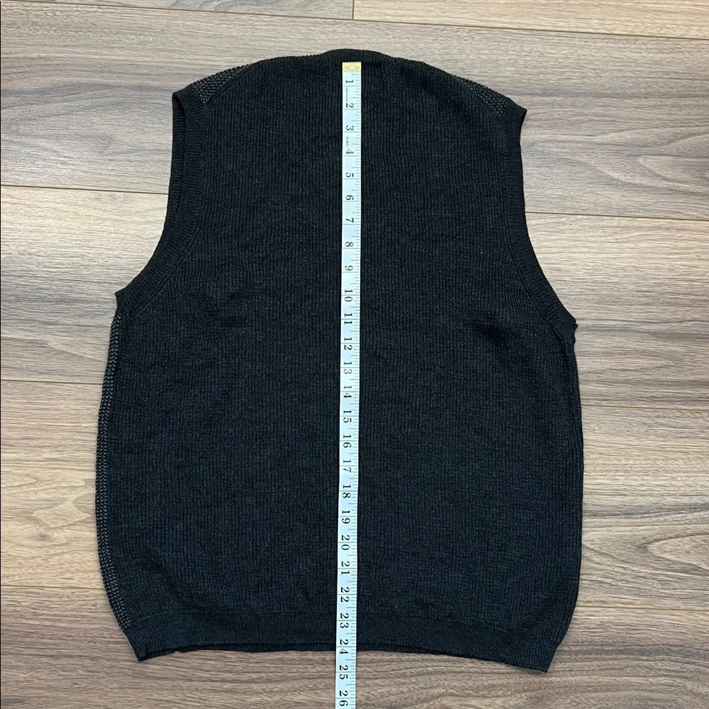 J. Crew Vintage Oarsmen Merino Wool Sweater Vest in Gray/Black Size Large